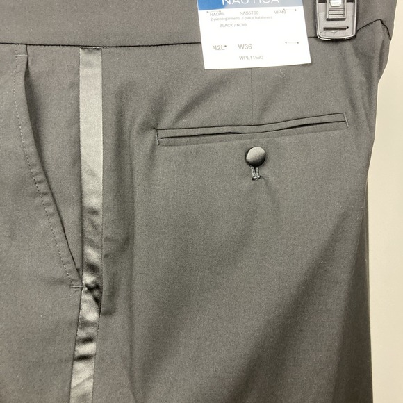 Nautica Mens 2-pc Suit Modern fit Tuxedo Jacket‎ 42L Pants 36W Black E121876 - Picture 14 of 16